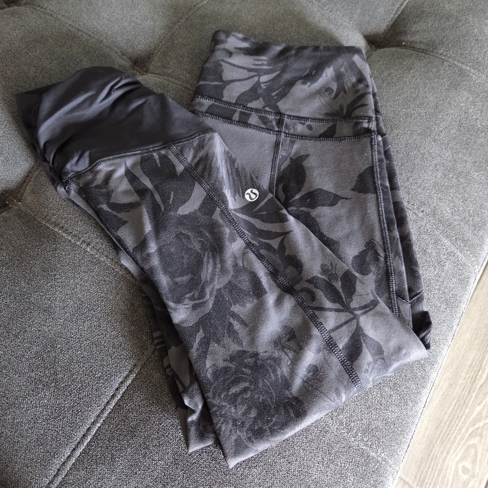 Floral Black Leggings